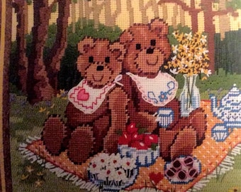 Little Bears Picnic needlepoint kit # 6879