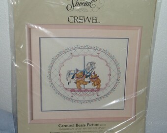 Carousel Bears Crewel picture - Something Special kit # 40229
