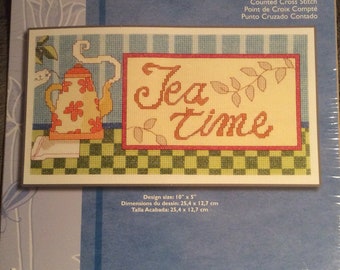 Counted cross stitch Janlynn kit # 188-0002 "Tea time"