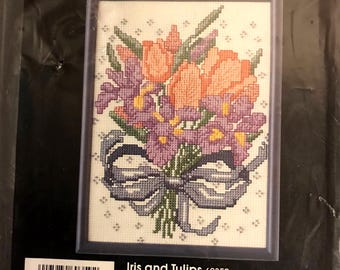 Iris and Tulips Bouquet Flowers