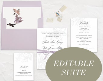 Wedding Invitations Instant Download Printable Editable Wedding invitations