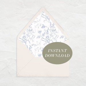 Download Druckbare Toile Liner, Umschlag Liner, Chinoiserie Design für Einladungen, perfekt für DIY Bräute