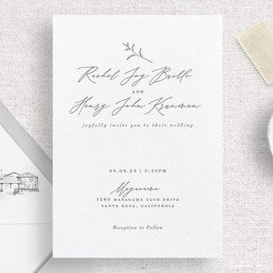 Letterpress wedding invitations cotton paper deckled edge handmade cotton paper
