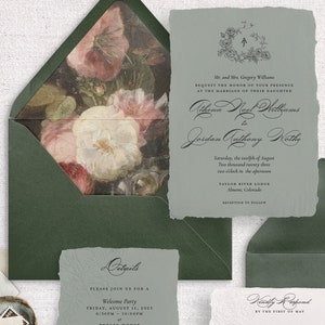 Letterpress wedding invitations cotton paper deckled edge handmade cotton paper