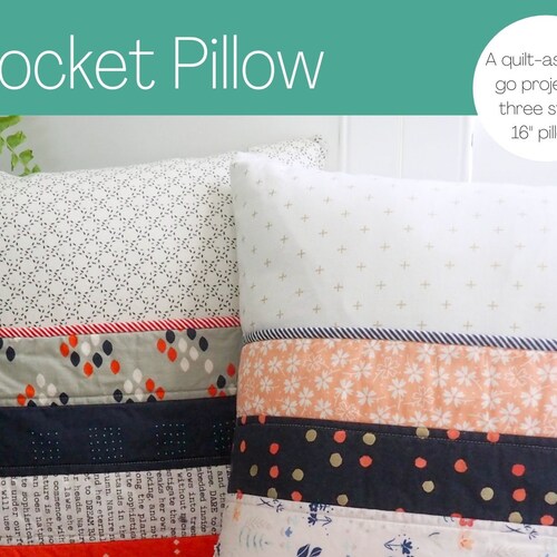 Quiltasyougo Pocket Pillow PDF Pattern Etsy
