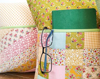 Quilt-as-you-go Pocket Pillow PAPER pattern