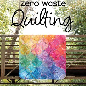May include: A book cover with the title "zero waste Quilting" and the subtitle "38 Projects Use Every Scrap With Style". The cover features a colorful quilt hanging on a wooden bridge with a green forest background. The author's name, "PATTY MURPHY", is printed at the bottom of the cover.