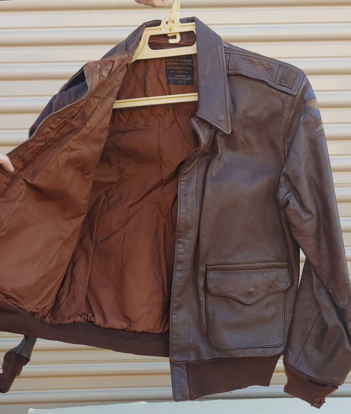 RARE WW2 Air Force A2 Bomber Jacket Hand painted shoulder Etsy