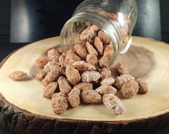 16oz Candied Almonds: Fresh Homemade Sugar Coated Nuts (Gluten Free)