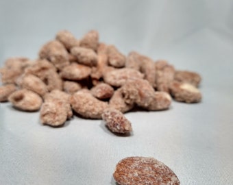 8oz Candied Almonds: Fresh Homemade Sugar Coated Nuts (Gluten Free)