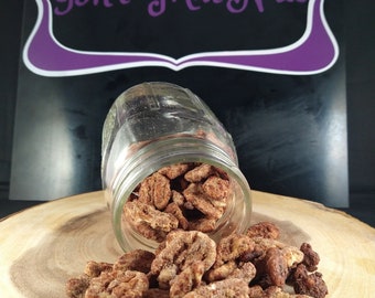 16oz Candied Pecans: Fresh Homemade Sugar Coated Nuts, Gluten Free