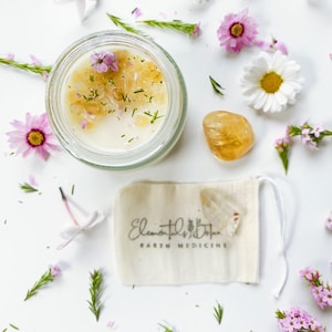 Happiness Energy Crystals & Citrine Intention Candle
