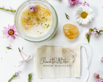 Happiness Energy Crystals & Citrine Intention Candle