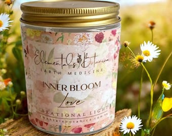 Love Intention Candle ~ Crystal Infused ~ Rose Quartz