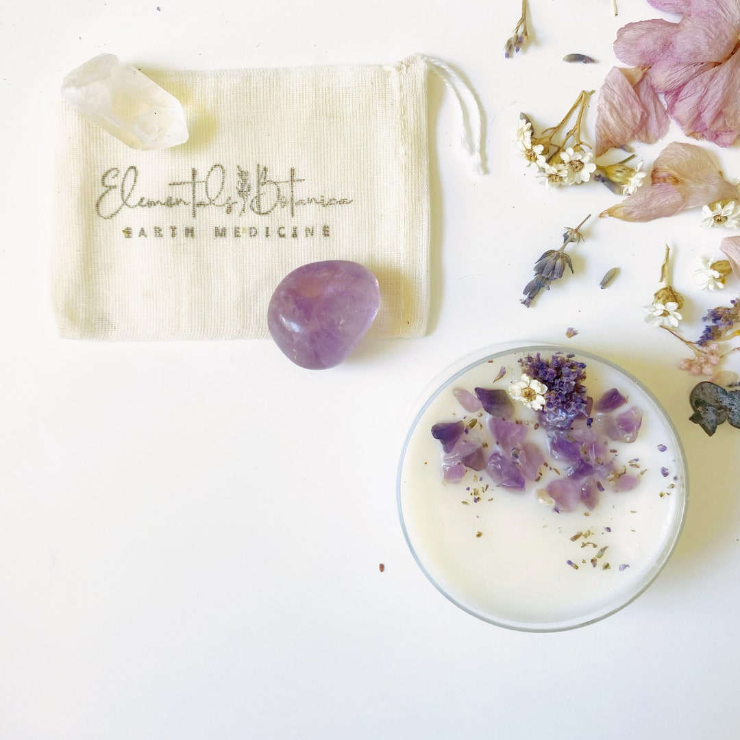 Calming Crystals & Intention Candle - Etsy