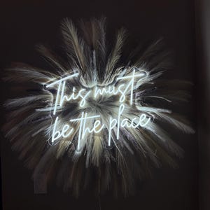 Custom Neon Sign with Pampas Grass Backdrop - Salon Decor, Boho Wall Hanging, Dorm Room Wall Hanging image 6