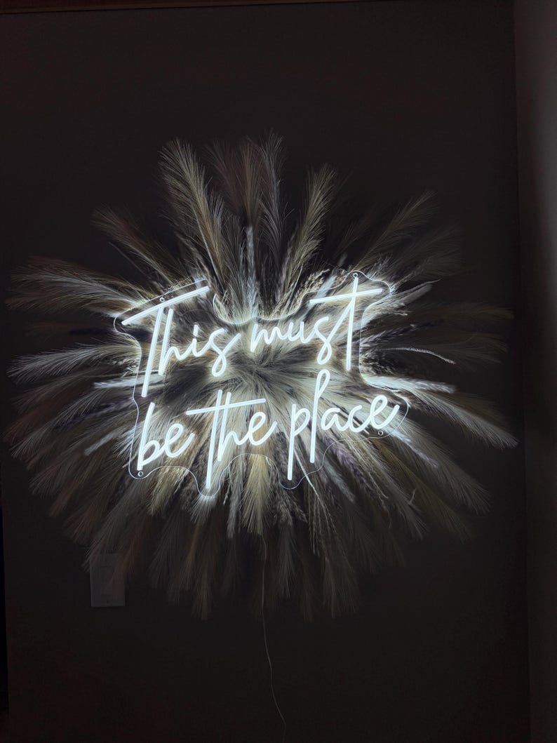 Custom Neon Sign with Pampas Grass Backdrop - Salon Decor, Boho Wall Hanging, Dorm Room Wall Hanging image 6