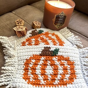 Pumpkin Mug Rug | Crochet Pumpkin Coaster | Fall Decor | Fall Table Decor | Fall Coasters | Pumpkin Coaster | Fall Kitchen Decor