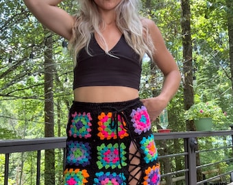 Granny Square Crochet Skirt Pattern: Festival Style (Digital Download)
