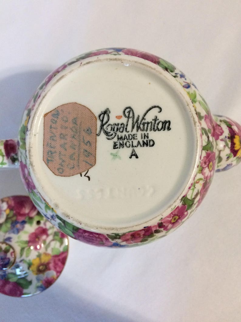 Vintage Chintz Teapot Royal Winton Grimwades Summertime Etsy