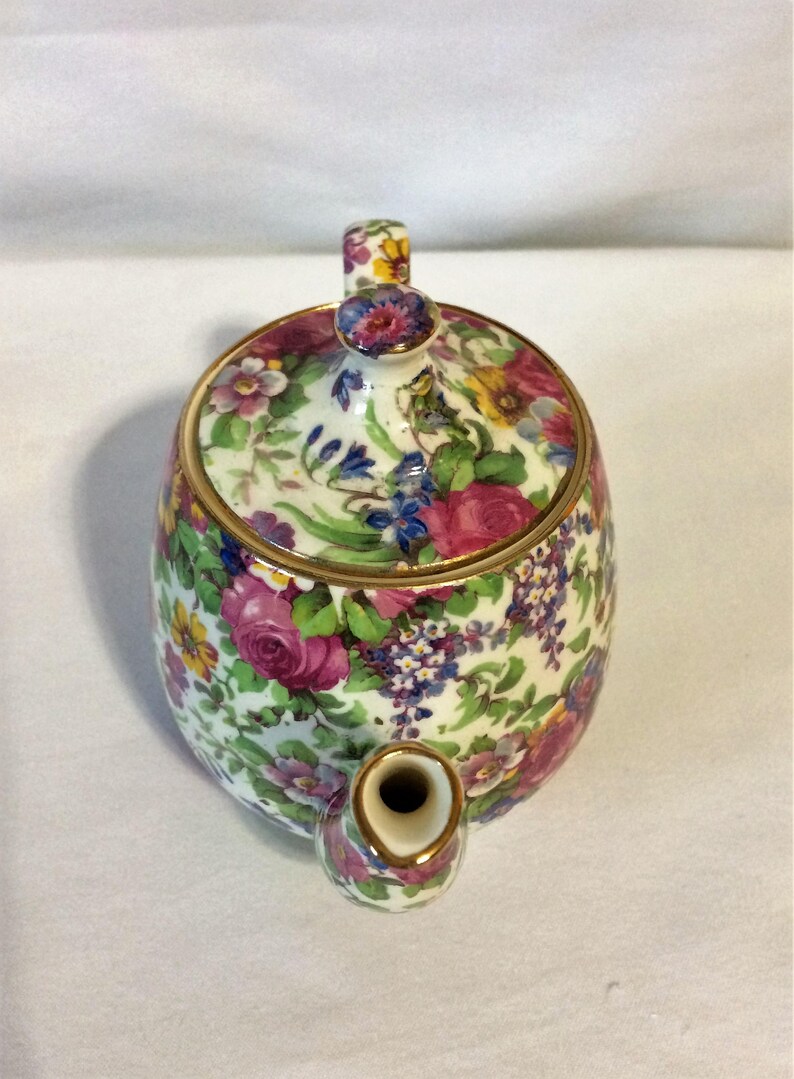 Vintage Chintz Teapot Royal Winton Grimwades Summertime Etsy
