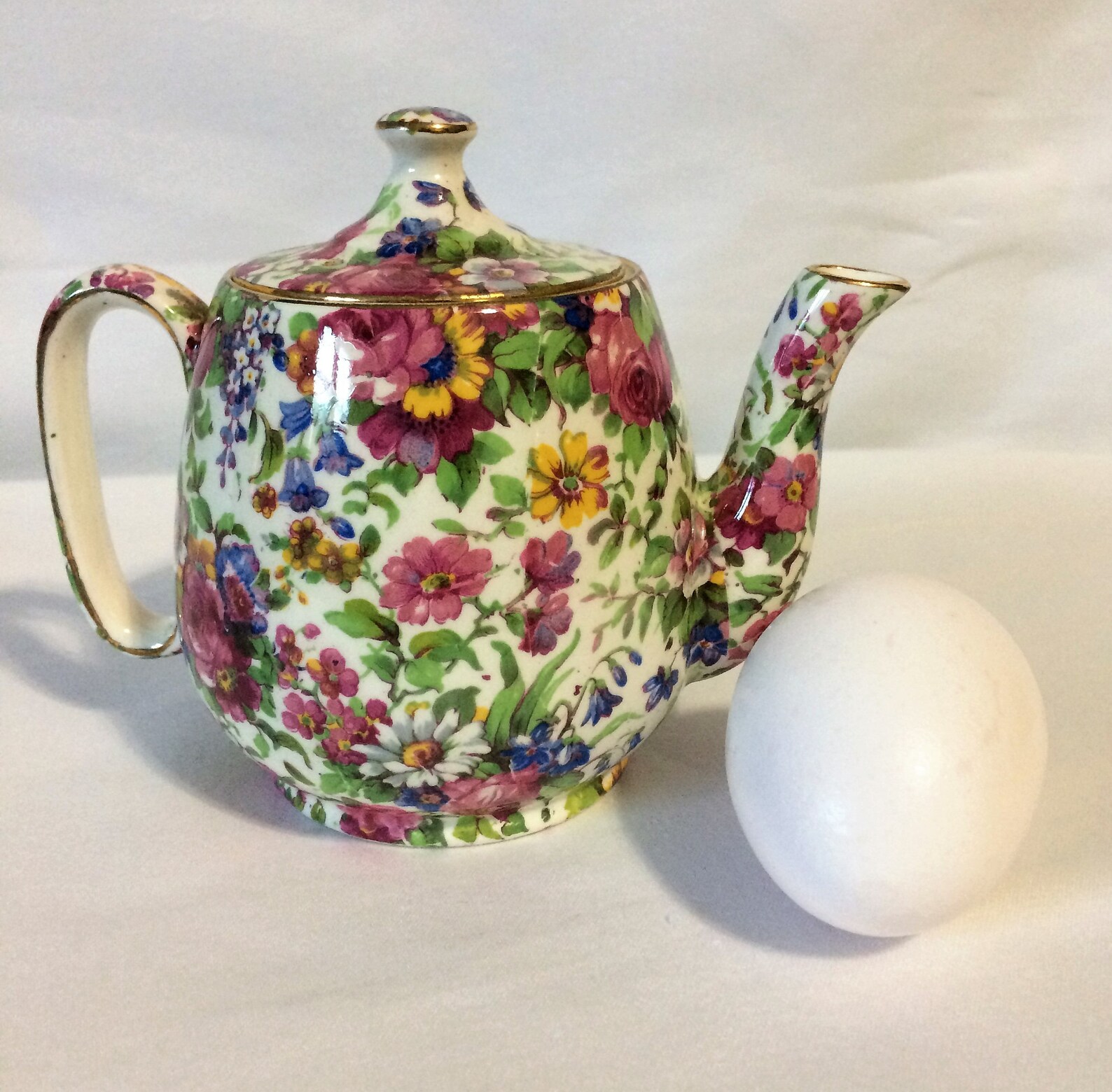 Vintage Chintz Teapot Royal Winton Grimwades Summertime Etsy