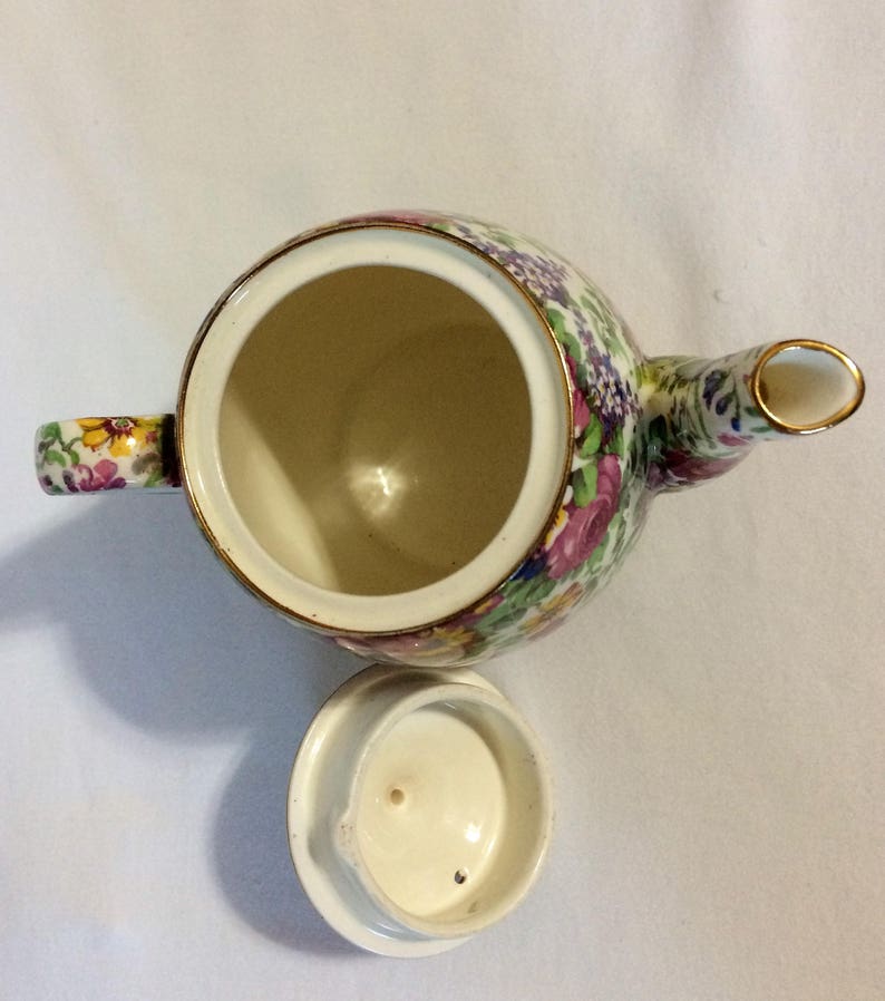 Vintage Chintz Teapot Royal Winton Grimwades Summertime Etsy
