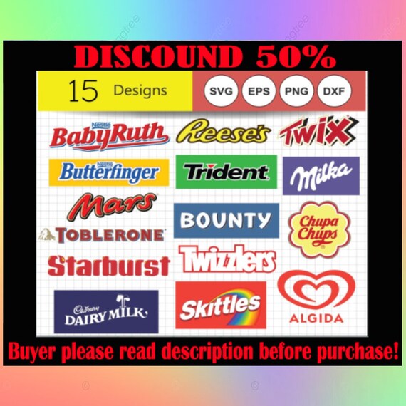 Candy Brands Logo Svg. Candy Clipart Trending Svg Logo Brand Etsy