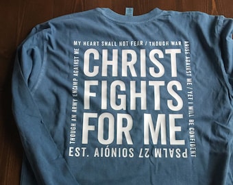 Christ Fights for Me Long Sleeve Tee || Christian T-shirt