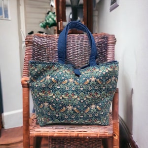 Liberty Fabric Project bag| Mother's Gift| Knitting bag| gifts for her| Creative storage| sewing bag | Strawberry thief | William Morris