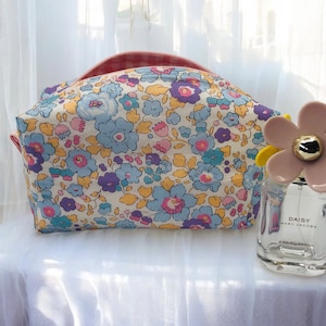 Liberty fabric zipper pouch| make up bag| pencil case| Baby bag| Liberty of London| gift for her| handmade | boxy shape bag | hair tool bag