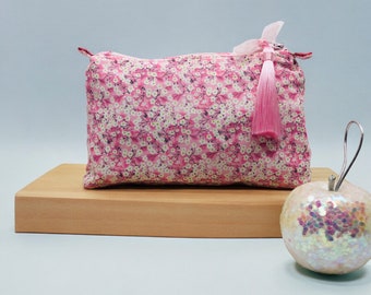 Liberty London Mitsi Fabric Zipper Pouch: Handmade Cosmetic Bag