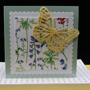 Borboleta com estampa Liberty, cartão, aniversário, pensando em você, tecido Liberty, cartão para mãe, London Liberty, item feito à mão