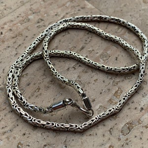 Byzantine hand woven chain. 2.5mm. Sterling Silver. 18”, 20”, or 22” long.