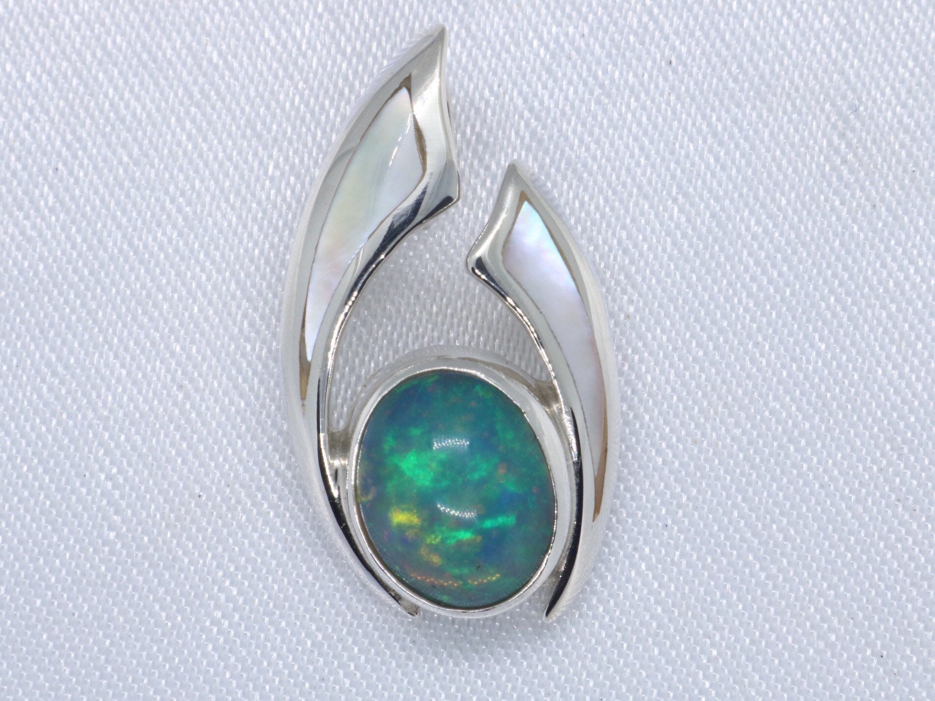Ciondolo Tartaruga Honu Con Opale Hawaiano, Argento 925, Intarsio, Taglia Piccola/media/grande