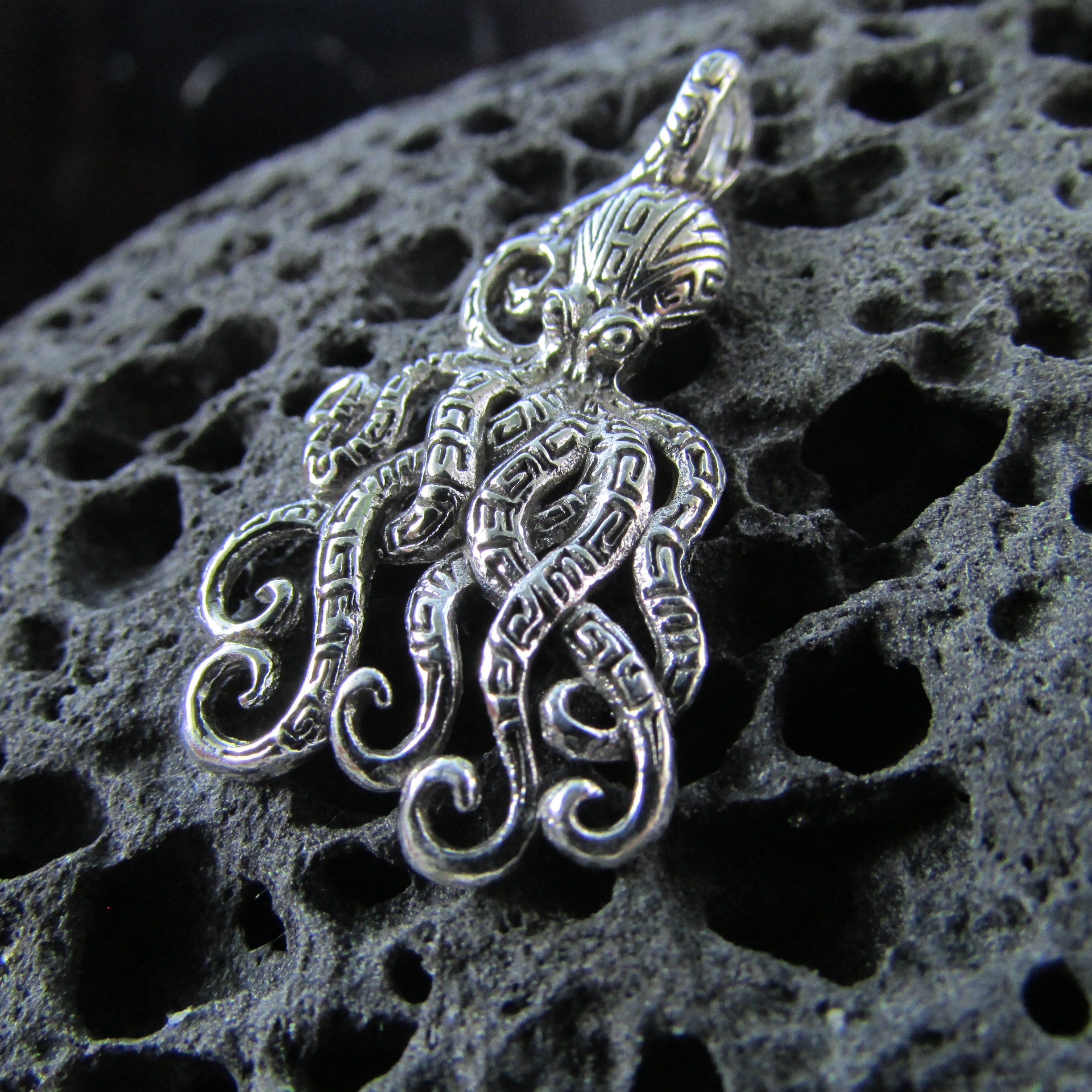 Octopus Pendant Necklace Sterling Silver Ocean Beach Gift Jewelry