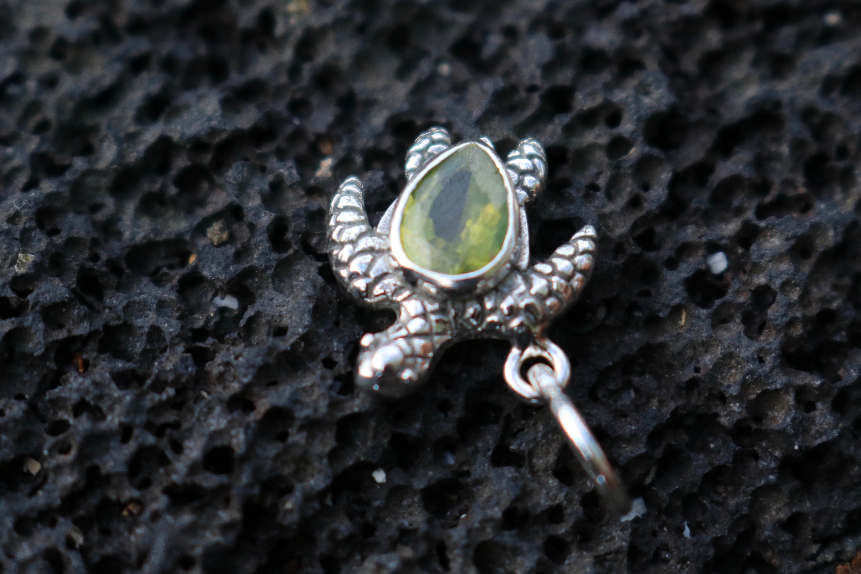 Peridot clearance turtle necklace