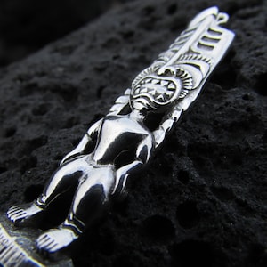 Hawaiiaanse tribale tiki-hangerketting | Sterlingzilver | Cadeau | Sieraden | Handgemaakt | Uniek