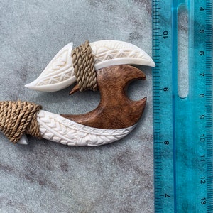 Hawaiian Maui Makau Traditional Native Fish Hook Necklace Pendant. Wood and bone carved. image 8