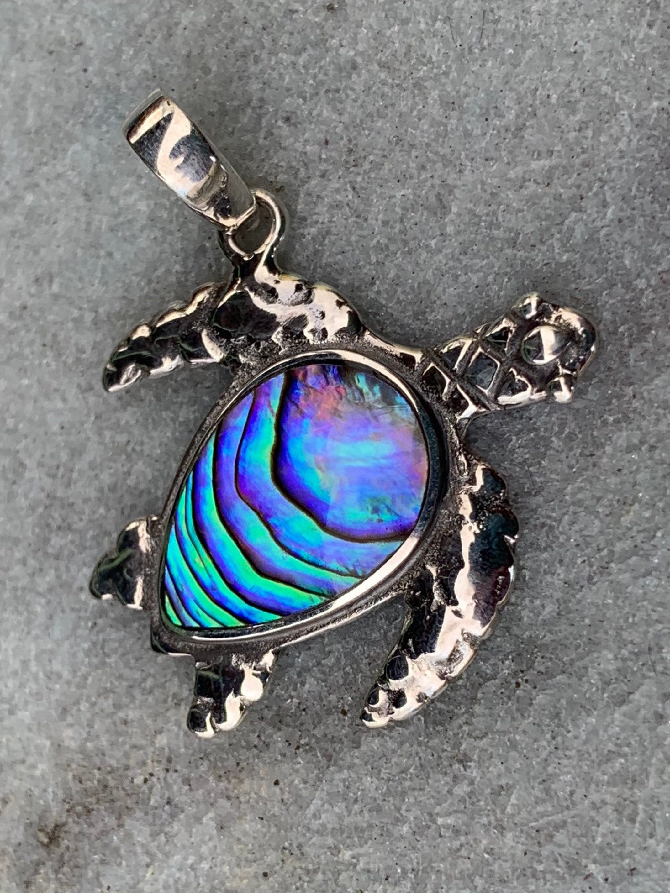 Collier Pendentif Surfboard Et Tortue En Argent Sterling - Style Hawaïen, Occasion