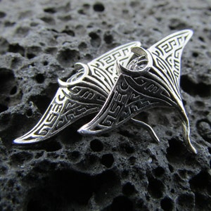 Manta Ray Earrings Studs | Sterling Silver | Ocean | Beach | Gift | Jewelry | Handmade | Unique