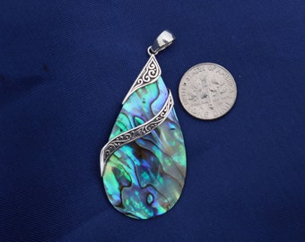 Collana Con Ciondolo Ala In Conchiglia Paua Abalone Iridescente - 45,7 Cm - Gioiello Artigianale In Confezione Regalo - 4