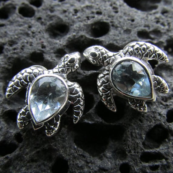 Orecchini Tartaruga Argento 925 Con Abalone E Opale - Gioielli Animali Per Donne
