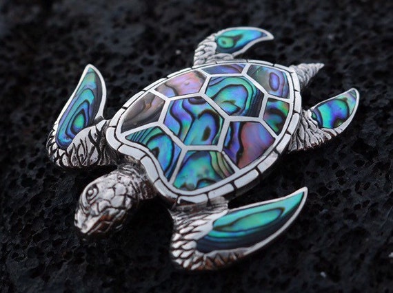 Mother of Pearl Brooch Pendant Honu