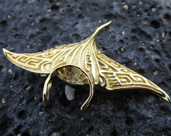 18K Gold Vermeil Manta Ray Necklace Pendant | Ocean | Beach | Gift | Jewelry | Handmade | Unique