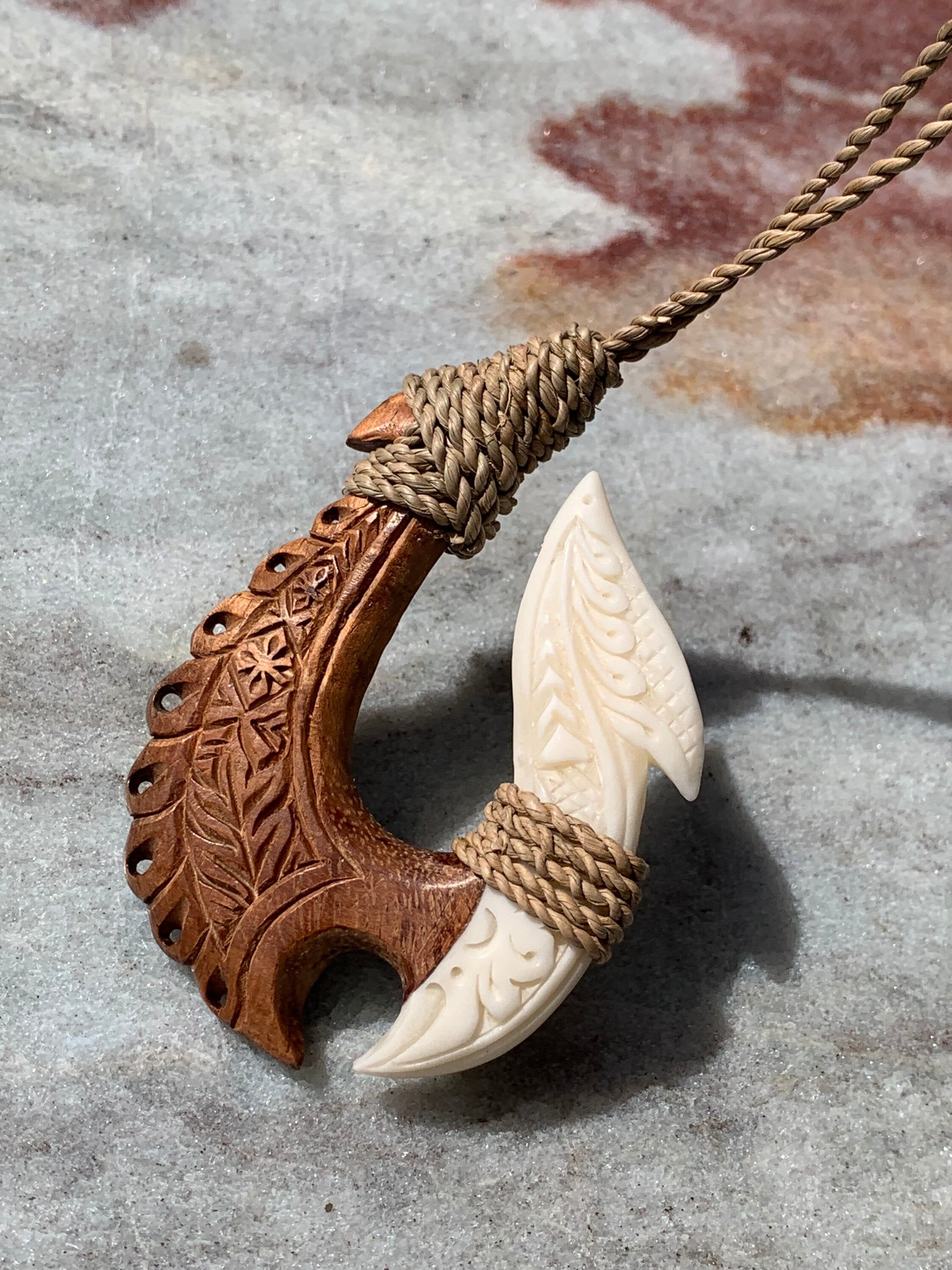 Hawaiian Makau Polynesian Matau Maui Carved Fish Hook Etsy