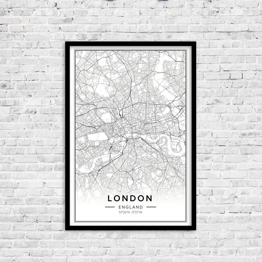 London Print London Map London Art London Wall Art London Etsy