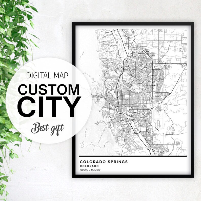 City Map Art Custom City Map Digital City Map Wall Art Map Etsy