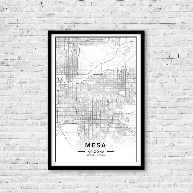 Mesa Map Mesa Print Mesa Poster Mesa Wall Art Mesa Etsy