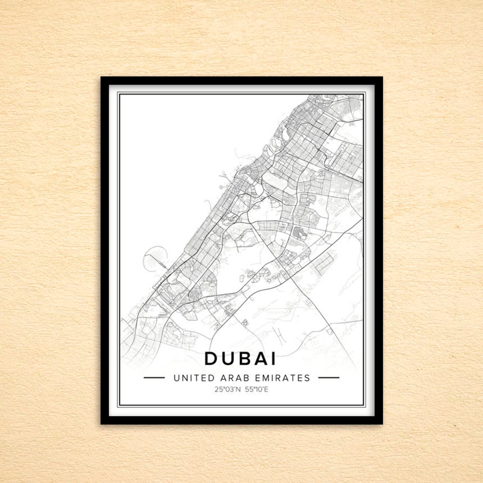 Dubai Poster Dubai Map Dubai Wall Art Dubai Print City | Etsy